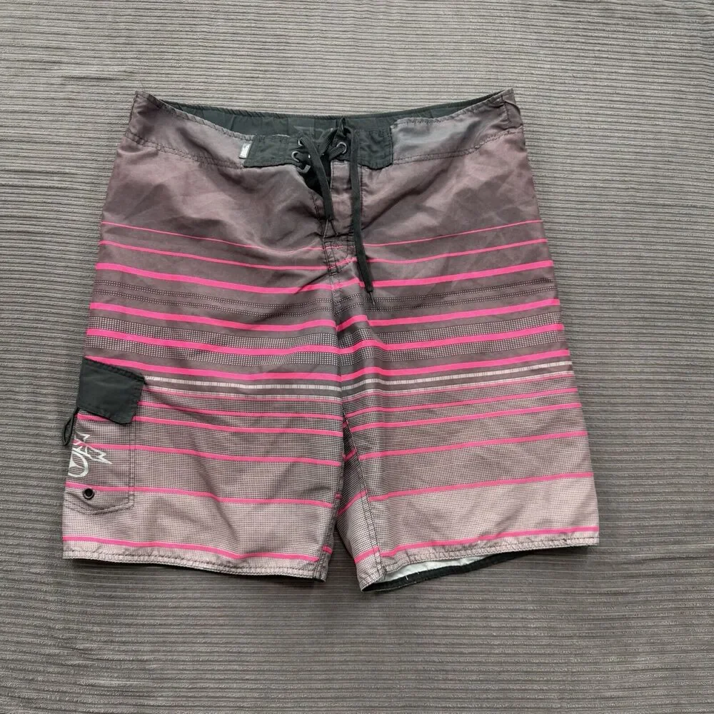 No Fear Board Shorts Men Large Polyester Drawstring Beach Swim Weekend Vacation.